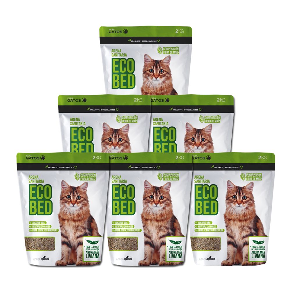 Pack6x2 kilos arenas sanitarias para gatos